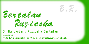 bertalan ruzicska business card